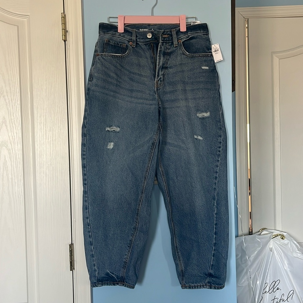 High rise barrel jeans size 4 petite